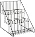 Displays2go Set of 2 Wire Store Fixtures, Countertop Retail Display Rack, 3 Tiers, Open Shelf (Black Steel)