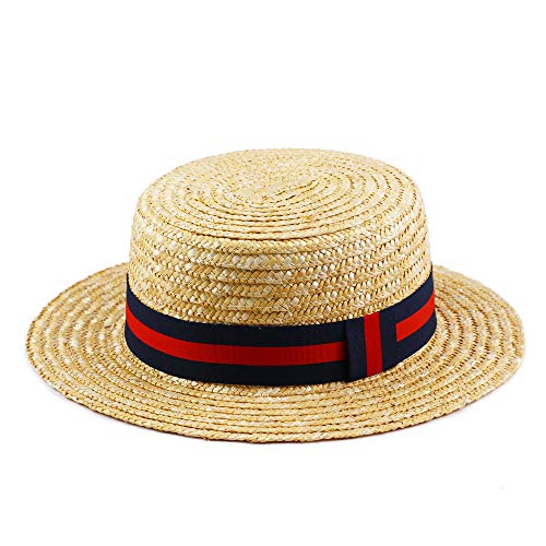 Boater Hat Straw Skimmer Hats 1920s Gangster Sailor Roaring 20's