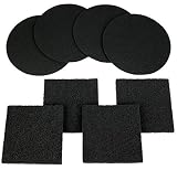 Estilo Set of 8 Compost Pail Filters, 4 Round and 4 Square Black