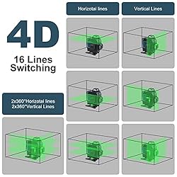 Vashly 16 Line Laser Level Self Leveling 4 x