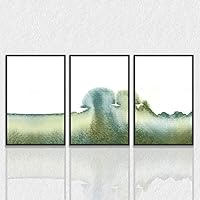 3 Piece Framed Canvas Wall Art Abstract Watercolor Painting Canvas Prints Home Artwork Decoration for Living Room,Bedroom - 16