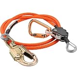ProClimb Better Grab Steel Core Flipline Kit (1/2 inch x 8 feet) - Adjustable Tree Lanyard, Low Stretch, Cut Resistant - for Fall Protection, Arborist, Tree Climbers