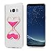 for Samsung Galaxy S8 Plus Case, Creative Love Heart Glow in The Dark Dynamic Heart Quicksand Liquid Clock Hourglass Transparent Liquid Soft Glitter TPU Case for Samsung Galaxy S8 Plus, Hot Pink