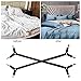 Premium Bed Sheet Fasteners, 2 Pcs Adjustable Crisscross Fitted Sheet Band Straps Grippers Suspenders Corner Holder Elastic Heavy Duty for All Bedsheets Fitted Sheets Flat Sheets Long Type (Black)