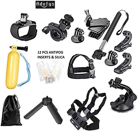 Adofys 15 in 1 Action Camera Accessories Kit Compatible for GoPro, Sony Action Cam, Nikon, Garmin, Ricoh Action Cam, SJCAM, iPhone and Android | Epic Photo Shooting (16 in 1)