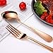 Rose gold Travel flatware set with Case Stainless Steel silverware Tableware Set,Include Knife/Fork/Spoon/Straw (Portable Rose gold)