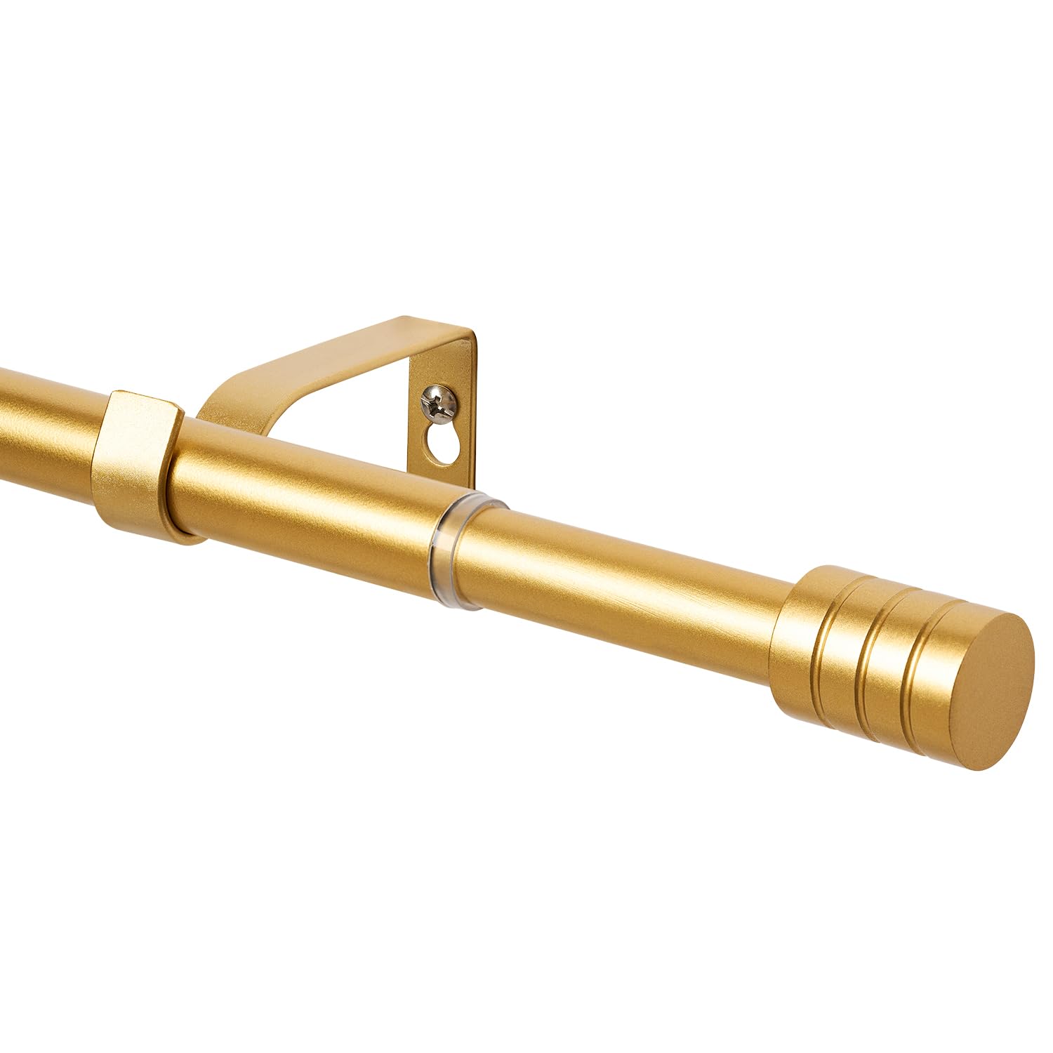 WL.Rocaille Gold Curtain pole with graduated cylinder Adjustable curtain track 30 to 52 Inch Extendable metal retractable 76cm to 132cm，for Living Kitchen,Room, Bedroom andbathroom