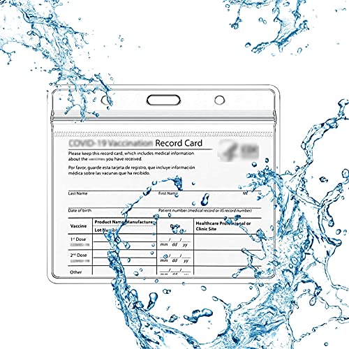 Nani? 6 Pcs Card Protector 4 x 3 in, Badge Holder, ID Badge Holders, ID Protector with Lanyard, Clear Vinyl Plastic Sleeve with Waterproof Type resealable Zip