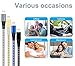Mscrosmi 4 Pack 3FT 6FT 6FT 10FT Nylon Braided USB Charging cable compatible with iPhone 7/7Plus/6s/6s Plus/6/6Plus/5s/5c/5,iPad/iPod,iOS devices and more.(Black,Blue White,Gray Gold,Rose Gold)