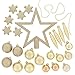 Festive 50 Piece Assorted Christmas Ornament Set, Light Gold