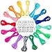 Whaline 525 Feet Gimp Bracelet Scoubidou String DIY Craft Plastic Lacing Cord for Christmas Decor, Jewelry Making with Snap Clip Hooks Keychain Ring Clips, 16 Colors
