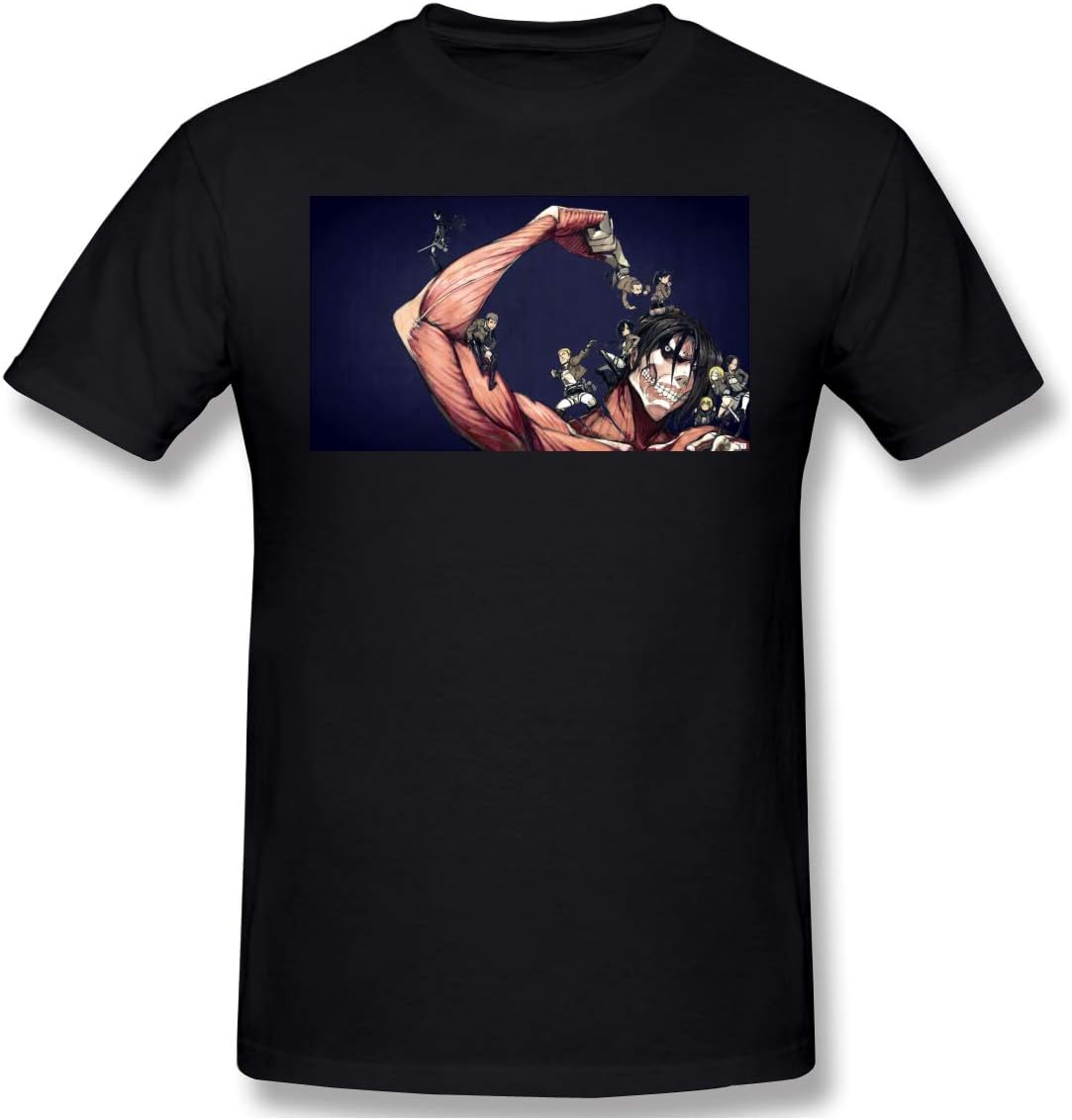 Attack On Titan Eren Mikasa Armin Levi Classic Men Tops Short Sleeve Tees Black