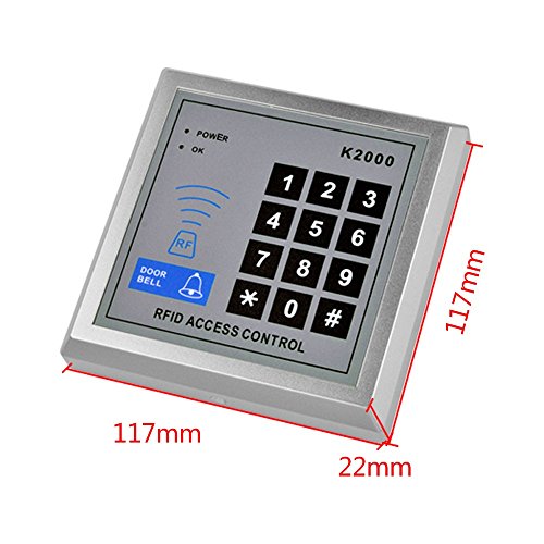 Standalone Access Control Keypad RFID 125KHz Card Reader Door Lock with 10 Proximity Key Fobs for Door Security System K2000 - Thumbnail 2