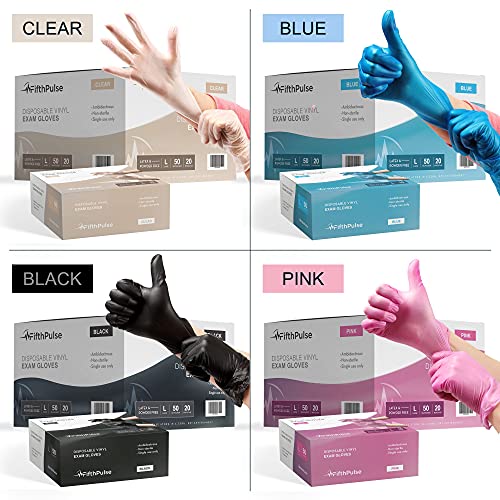 Clear Vinyl Disposable Gloves Small 50 Pack Latex Free, Powder Free