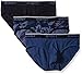 2(X)IST Men's Cotton Stretch No Show Brief 3-Pack,Black Camo/Sky/Sea,Large