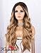 K'ryssma Dirty Blonde Lace Front Wig with Dark Roots Ombre Long Wavy Synthetic Wig for Women