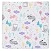 Carter's 100% Cotton Fitted Crib Sheet, Woodland/Forest, Pink, Purple, Gray, White