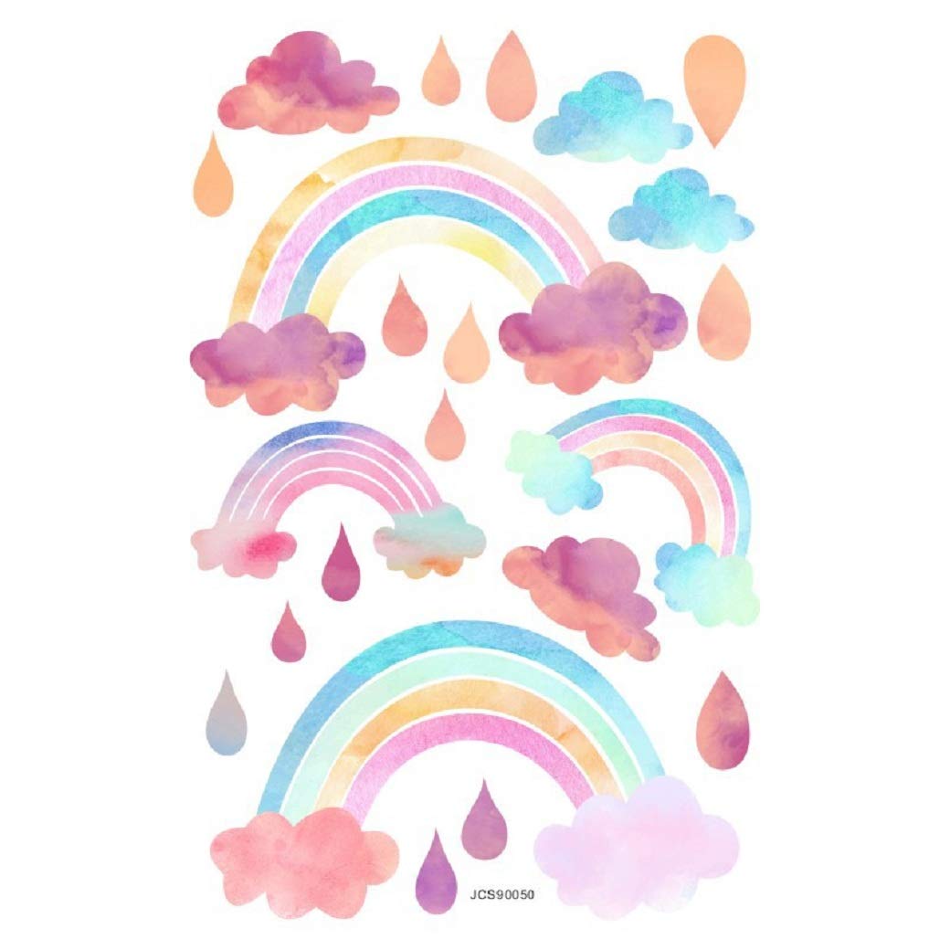 Colorful Rainbow Clouds DIY Embellishments Wall Sticker Decal for Kid Girl Nursery Room Decortaion