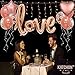 KatchOn, Rose Gold Love Balloon Letters Set - Large 36 Inch, Pack of 21 | Blush Pink Love Balloons Foil with Confetti for Engagement Decorations | Rose Gold Heart Balloon for Anniversary Decorations
