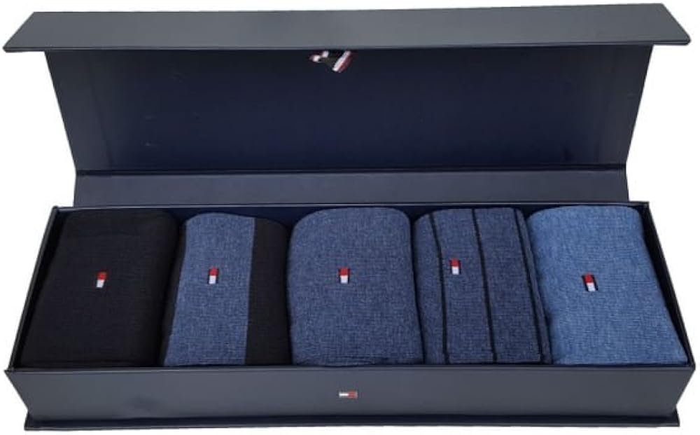 Tommy Hilfiger Socks 5 Pack Gift Box Dark Navy 8.5 to 11 Amazon.co.uk