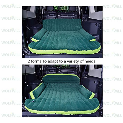 Wolfwill Universal SUV Travel Air Mattress - Multifunctional Mobile Inflatable Air Bed Cushion Dedicated for Sleep Rest and Intimate Motion (Green)