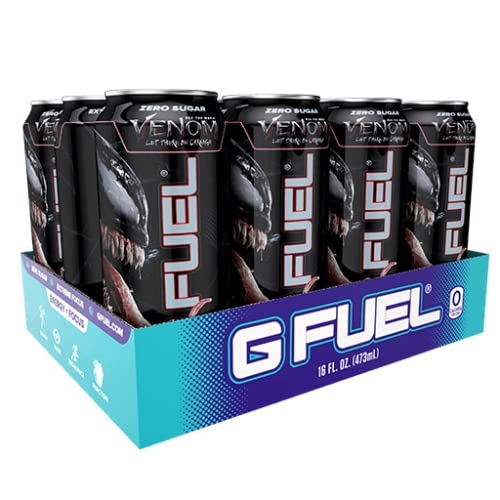 G Fuel, Sugar Free Energy Drink, Venom Black Ooze, 16 fl oz (12 cans