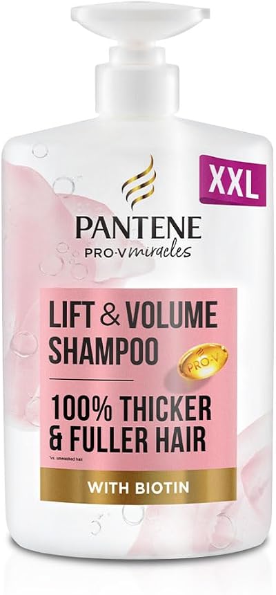 Pantene LiftNVolume Thickening Shampoo Biotin 1000ml XL Pump Silicone Free