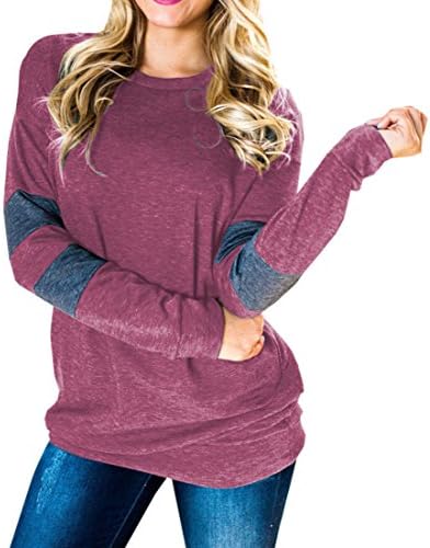Yeyemet Casual Long Sleeve Shirts For Women Long Sleeve Basic Boutique Clothing Loose Tops Cotton Cozy Fall Blouse Sweatshirt Form Fitting Knit Tops Pullover Misses