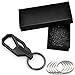 Lancher Keychain Bottle Oponer Spinner(2 Extra Key Rings and Gift Box) Key Chain for Man and Women Dark Grey (Keychain Grey)