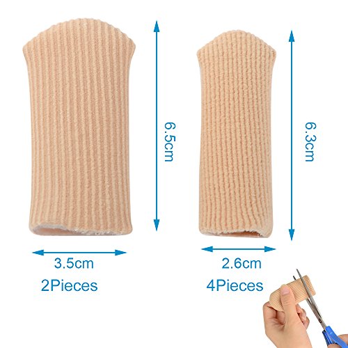 SOUMIT 6PCS Toe Cap Sleeves,Stretched Cuttable Tube Moisturizing Protector for Corns,Grinding Feet,Cocoon in Daily Use