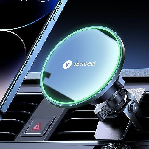 VICSEED Handyhalterung Auto Magnet Lüftung für Magsafe Autohalterung [Starker Magnet mit 20 xN55] Magnetische KFZ Handy Halterung Kompatibel für iPhon