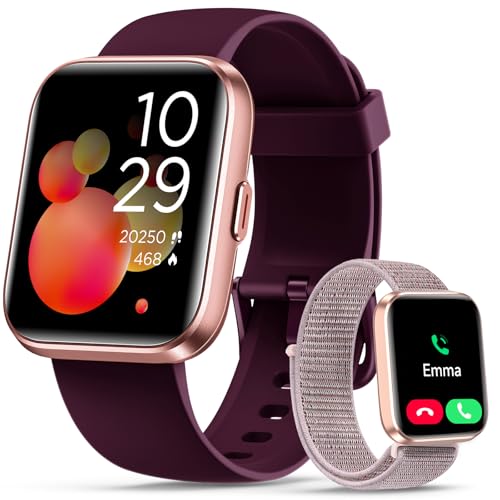 Smart Watches for Women (Answer/Make Call), 2 Straps, Alexa Built-in, 1.85" HD Fitness Watch with Heart Rate Sleep SpO2 Monitor, 120 Sports Modes, 3ATM Waterproof Smart Watch for Women iPhone Android