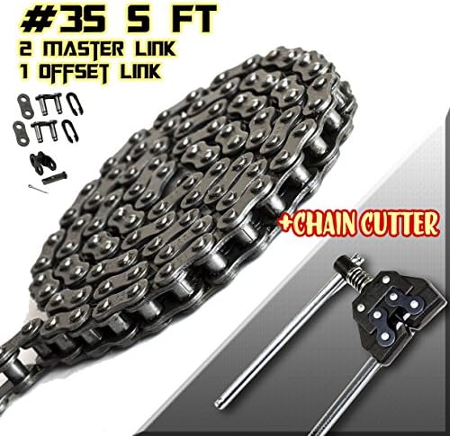 5 FT #35 Roller Chain(159 Links)+Chain Cutter+2 Master Links+1 Offset Link