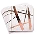 Rose Gold Copper Foil Cocktail Napkins, Disposable Decorative Napkins for Birthday Wedding Dessert Cake Table Party Supplies, 3-Ply
