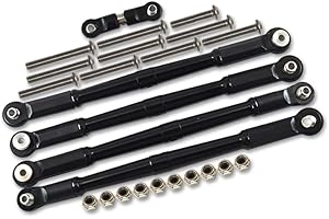 GPM for Arrma 1:8 KRATON 6S / Outcast 6S/ Talion 6S BLX/KRATON 6S V5 / Notorious 6S V5 Upgrade Parts Aluminum Turnbuckles Tie Rods - 5Pcs Set Black