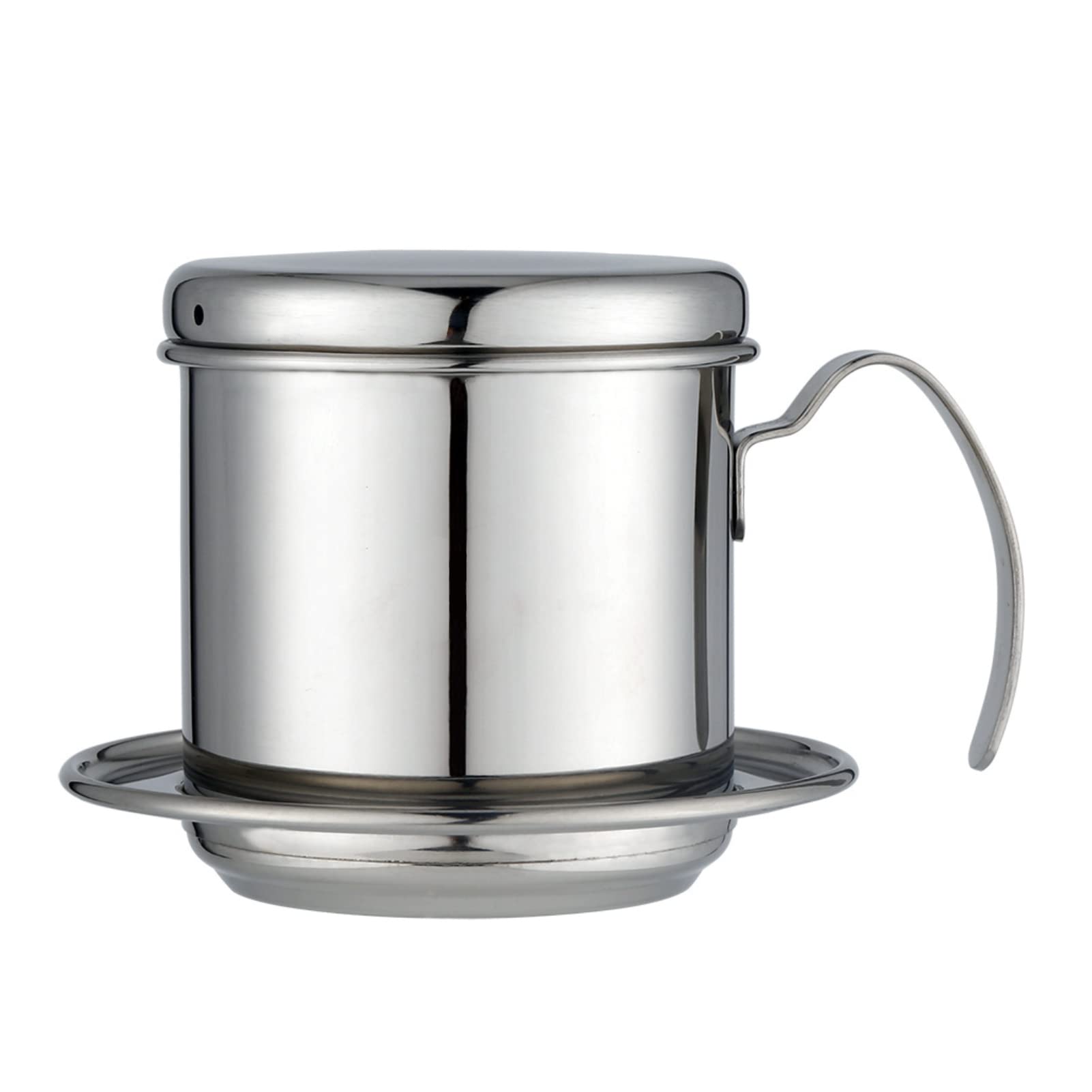 Vietnamese Coffee Drip Filter, Screw Down Coffee Vietnamese Coffee Filter Vietnam Coffee Dripper for Trung Nguyen Coffee Insert Making Vietnamese at Home Office (Silver)