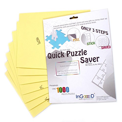 Ingooood-Puzzle saver- Sheet Peel - Preserve and Hang Your Jigsaw Masterpiece Without Hassle - Easily Frame Most Boards With a Strong Adhesive the Best Way to Preserve Your Finished Puzzle(Sheet Peel)