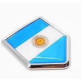 Overdecor Argentina Flag Decal Stickers Car Emblem Argentine Car Accessories Decorations Chrome Shield Flag Sticker Decals for Cars Truck Vehicles, 2 Pack