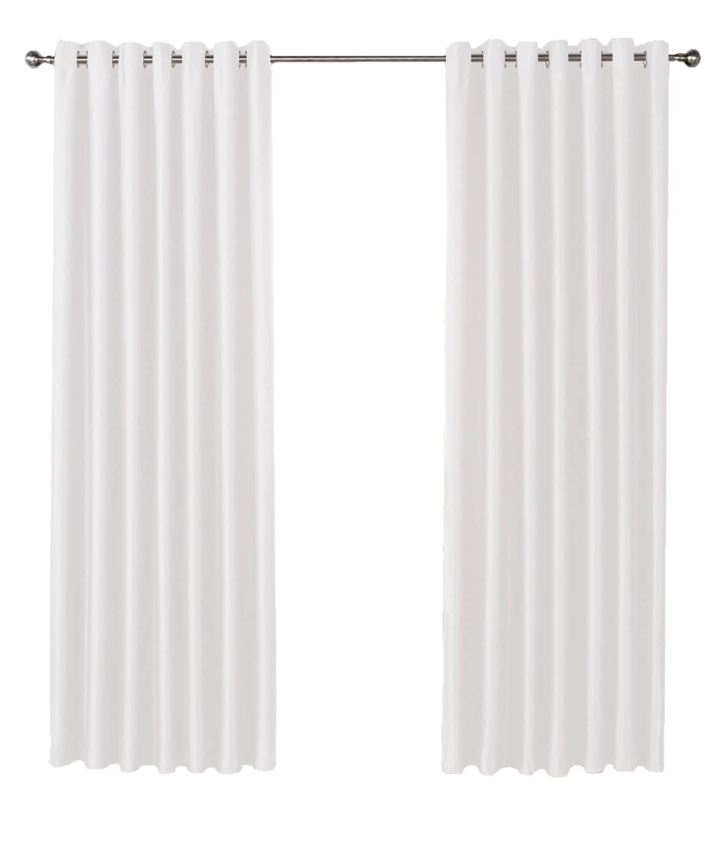 Olivia Rocco Blackout Eyelet Curtains Black Out Thermal Ring Top Curtain Pair Window Treatment Living Room Bedroom, 66" (Width) x 72" (Drop) White — image 1