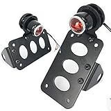 Black LED Vertical Side Mount License Plate Bracket Brake Running Rear Tail Light for Harley Bobber Chopper