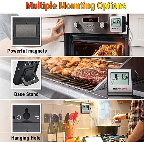 ThermoPro TP16 Thermomètre de Cuisson pour Viande Numérique avec Large Écran LCD pour Fumoir Four Cuisine Friandises Barbecue Grill Thermomètre avec Minuteur et Sonde de Températures en Acier Inoxydable - Cuisine A Vivre ThermoPro TP16 Thermomètre de Cuisson pour Viande Numérique avec Large Écran LCD pour Fumoir Four Cuisine Friandises Barbecue Grill Thermomètre avec Minuteur et Sonde de Températures en Acier Inoxydable