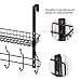 NEX Over The Door Coat Hook Organizer Bathroom Towel Hanging Rack with Basket(Dark Brown)