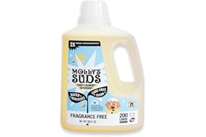 Molly's Suds Baby Liquid Laundry Detergent | Removes Formula, Poop & Spit-Up Stains | Extra Gentle for Infants, Babies, Toddlers (Fragrance Free, 200 Loads)