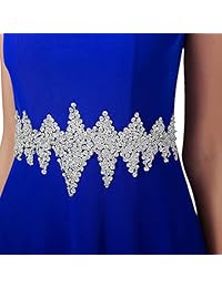 LEAH ISABEL Vestido de noche para mujer, tul con cuentas, línea A, largo para baile de graduación, vestido formal para boda, cóctel, vestido de baile