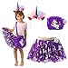 Printed Unicorn Dress Tutu 3pc Set Toy Purse & Hairband Girl Toys Unicorn Stuff Party Dresses & Unicorn Toys for Girls Purple