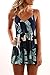 Coutgo Women's Leaf Print Strapless Jumpsuit Overlay Romper Jumpsuit (M, Navy)