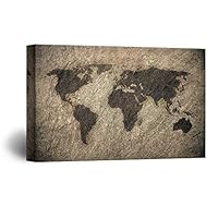 Canvas Wall Art World Map Canvas Prints Home Artwork Decoration for Living Room,Bedroom - 12x18 inches