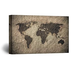 Canvas Wall Art World Map Canvas Prints Home Artwork Decoration for Living Room,Bedroom - 12x18 inches