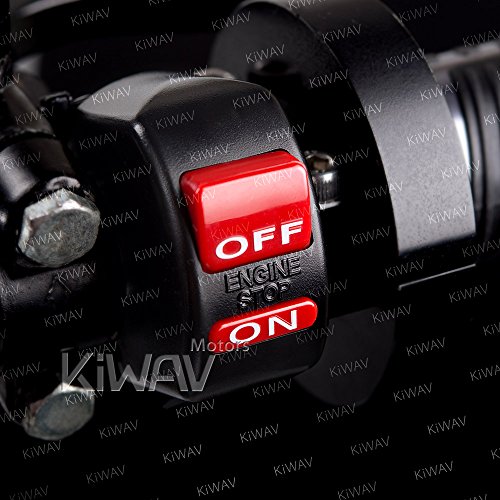 KiWAV black engine switch on/off 12v DC electrical motorcycle scooter atv fit 7/8" handlebar