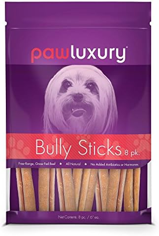6-inch Bully Sticks by Pawluxury (8 Pack) All-Natural Beef Dog Treats